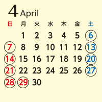 2024年4月営業日カレンダー