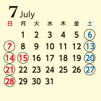 2024年7月営業日カレンダー